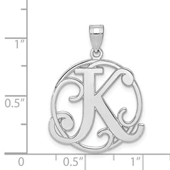 Sterling Silver 925 Unisex Polished Initial K Charm
