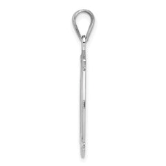 Sterling Silver 925 Script Initial M Charm with Rhodium Polish Unisex