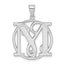 Fancy Script Letter M Initial Pendant in Sterling Silver - Sophia Jewelers