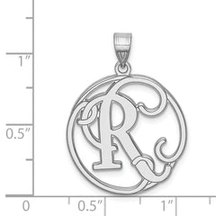 Sterling Silver 925 Polished Initial R Unisex Charm by Sophia Jewelers