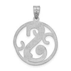 Sterling Silver 925 Initial S Charm with Rhodium Polish Unisex Style