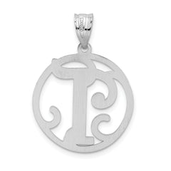 Sophia Jewelers Sterling Silver Script Initial T Charm Polished Unisex