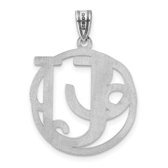 Sophia Jewelers Sterling Silver Initial U Charm with Rhodium Polish