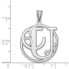 Sophia Jewelers Sterling Silver Initial U Charm with Rhodium Polish