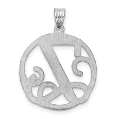 Sterling Silver 925 Rhodium-Plated Script Y Charm Elegant Unisex Pendant