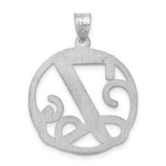 Sterling Silver 925 Unisex Script Initial Z Pendant Polished Finish