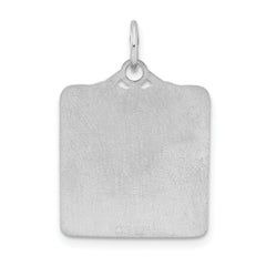 Sterling Silver 925 Polished Birth Certificate Charm with Satin Back