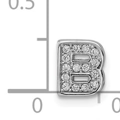 Sterling Silver 925 CZ Letter B Charm with Rhodium Elegance