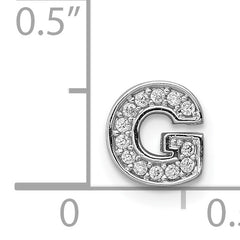 Sophia Jewelers Sterling Silver CZ Letter G Charm with Rhodium Plating