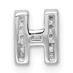 Sophia Jewelers Sterling Silver CZ Letter H Charm with Rhodium Finish