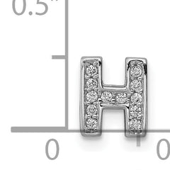 Sophia Jewelers Sterling Silver CZ Letter H Charm with Rhodium Finish