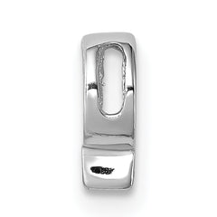 Sterling Silver 925 CZ Letter P Charm with Rhodium Plating