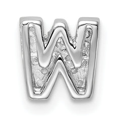 Sophia Jewelers Sterling Silver CZ W Charm Rhodium-Plated Elegance