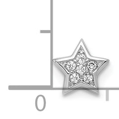 Sterling Silver CZ Star Charm with Rhodium Finish Elegant and Solid