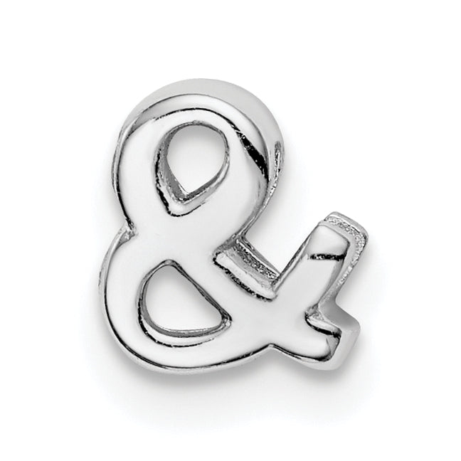 Silver Notes Sterling Silver Rhodium plated Ampersand Slide Charm