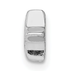 Sterling Silver 925 Star Slide Charm with Rhodium Plated Finish