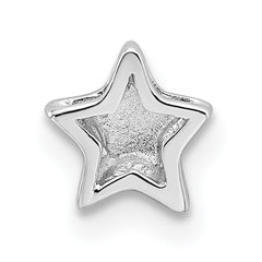 Sterling Silver 925 Star Slide Charm with Rhodium Plated Finish