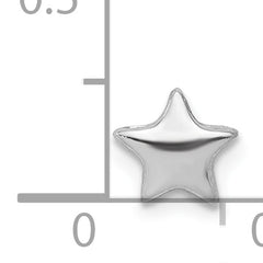 Sterling Silver 925 Star Slide Charm with Rhodium Plated Finish