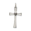 Sterling Silver Polished CZ Heart Cross Pendant