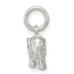 Sterling Silver 3D Elephant Charm with Polished Anti-Tarnish Finish