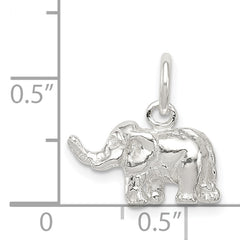 Sterling Silver 3D Elephant Charm with Polished Anti-Tarnish Finish