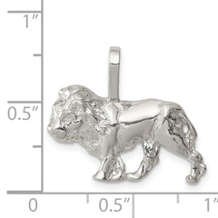 Sterling Silver 925 Lion Charm with Polished Anti-Tarnish Finish