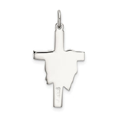 Sterling Silver 925 Draped Cross Pendant with Polished Satin Finish