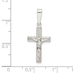 Sterling Silver 925 Polished Crucifix Pendant with 3D Design