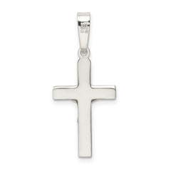 Sterling Silver 925 Crucifix Pendant with Polished Textured Finish