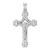 Sterling Silver Rhodium-plated Polished INRI Crucifix Pendant