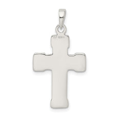 Sterling Silver 925 Crucifix Pendant with 3D Textured Design