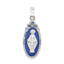 Sterling Silver Satin & D/C Epoxy & Crystal Miraculous Medal Pendant