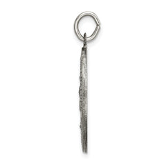 Sterling Silver 925 Antiqued Guadalupe Pendant with Satin Finish