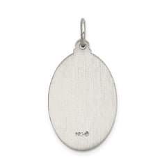 Sterling Silver 925 Antiqued Guadalupe Pendant with Satin Finish