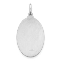 Sterling Silver 925 Polished Guadalupe Pendant Rhodium-Plated Elegant Design