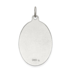 Sterling Silver 925 St. Christopher Medal with Enamel Accents, Polished, Platinum Plated