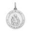 Sterling Silver Rhodium-plated Spanish Saint Anne Medal Pendant