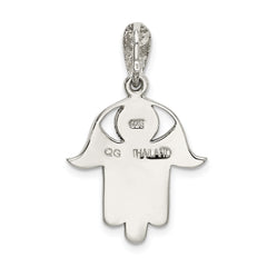 Sophia Jewelers Vintage Sterling Silver 925 Chamseh Pendant with Grey Marcasite