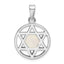 Sterling Silver Rhodium-plated MOP Star of David Pendant