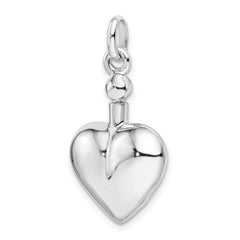 Sterling Silver 925 Polished Ash Holder Pendant with Rhodium Plating
