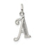 Sterling Silver Polished Glitter Enamel Letter A Initial Charm