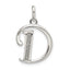 Sterling Silver Polished Glitter Enamel Letter D Initial Charm