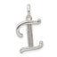 Sterling Silver Polished Glitter Enamel Letter I Initial Charm