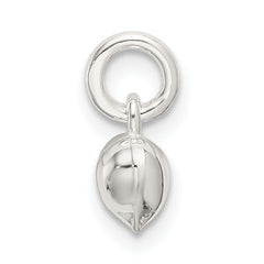 Sterling Silver 925 Polished Heart Charm with 3D Hollow Design