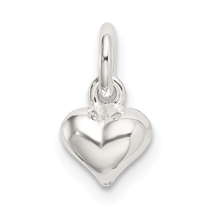 Sterling Silver Polished Puffed Heart Charm