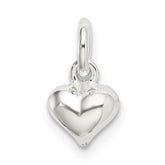 Sterling Silver Polished Puffed Heart Charm