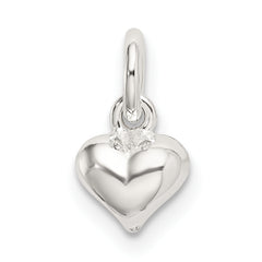 Sterling Silver Polished Puffed Heart Charm