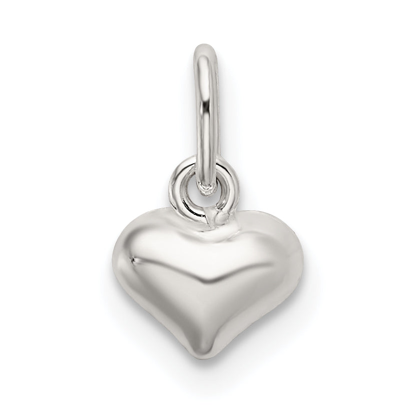 Sterling Silver Polished Puffed Heart Charm