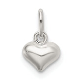 Sterling Silver Polished Puffed Heart Charm