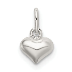 Sterling Silver Polished Puffed Heart Charm